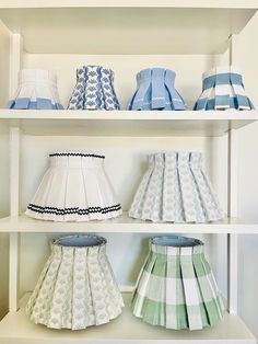 Box Pleat Blue & White Stripe Lampshade 100% Cotton - Etsy Lampshade Makeover, Lampshade Designs, Blue Lamp, Ric Rac, Box Pleats, Chic Home, Floral Motifs, Lamp Shades, Pastel Blue