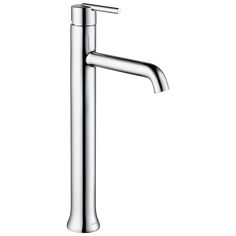 a chrome sink faucet on a white background