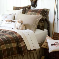 Deerfield Bedding Collection Guys Bedroom, Cottage Bed, Plaid Bedding, Fall Bedding, Solid Quilt, Boys Bedding, Rustic Bedroom, Cotton Duvet Cover, Cotton Duvet