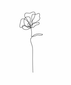 a single line drawing of a flower on a white background