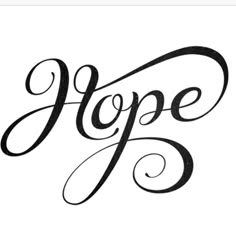 the word hope written in black ink