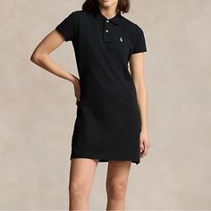 New. Never Worn. Size: M (I Would Say It’s Slightly Small For Me), Straight Fit, Ribbed Polo Collar, Two-Button Placket, Short Sleeves With Ribbed Cuffs, Vented Hem, Signature Embroidered Pony At The Left Chest, Flat Measurements: From Armpit To Armpit Approx. 16.5 Inches, From Front Neck To Hem Approx. 34 Inches Longmachine Wash. No Trades, No Holds. Black Polo, Ralph Lauren Dresses, Ralph Lauren Dress, Polo Dress, Polo Collar, Button Placket, Skater Dress, Polo Ralph, Colorful Dresses