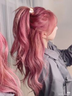 Korean Hair Color Ideas, Lavender And Blonde Hair, Light Pink Hair, Korean Hair, Dyed Hair Inspiration, Dye Colors, Pretty Hair Color