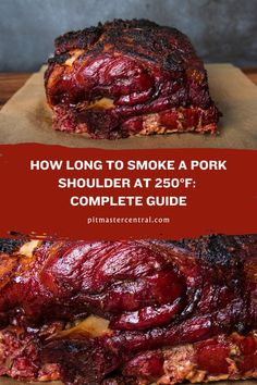 Want to nail smoking a pork shoulder at 250°F? This complete guide has got you covered. From prep to cook time, everything you need to know is right here. Perfect your smoking game with these tips and tricks. Pork Smoker Recipes, Pulled Pork Smoker Recipes, Grilled Pork Shoulder, Bacon Board, Smoked Pork Roast, Smoker Cooking Recipes, Smoked Pulled Pork Recipe, Pork But, Smoked Pork Shoulder