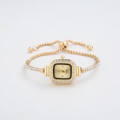 Diamond Bracelet Watch for Women Watch Wedding Gold Alloy Watch For Gift, Rose Gold Alloy Watch As Gift, Rose Gold Alloy Watch Perfect For Gift, Elegant Formal Alloy Watches, Adjustable Gold Jewelry And Watches With Round Dial, Gold Jewelry With Round Dial, Gold Diamond Watch Stainless Steel As Gift, Gold Diamond Watch In Stainless Steel As Gift, Gold Stainless Steel Diamond Watch As Gift