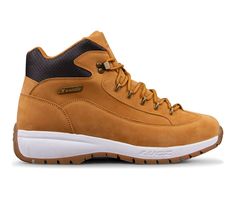 Durable synthetic nubuck upper, Lace-up closure for a custom and secure fit, Classic round toe, Cushioned insole for added comfort, Durable synthetic traction outsole, Breathable fabric lining, Padded collar and tongue for added comfort, Lugz® branding details | Men's Lugz Rapid Boot in Golden/White/Gum Size 6.5 Mens Boots Casual, Shoe Carnival, Casual Boots, Size 13, Boots Men, Breathable Fabric, Buy Online, Size 7, Size 10