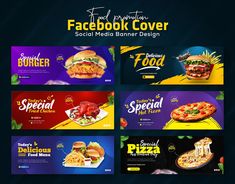 the facebook cover is designed to look like different food items