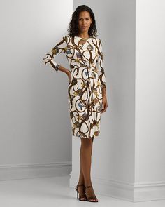 Belting-Print Twist-Front Jersey Dress Twist Front, Jersey Dress, Dress Outfits, Twist, Dresses