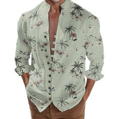 Men's Shirts And Tops, Man Shirt, Streetwear Mens, Mens Formal, Coconut Tree, Formal Shirts For Men, Summer Outfits Men