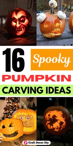 Spooky Pumpkin Carving Ideas Pumpkin Carving For Beginners, Diy Pumpkin Carving, Funny Pumpkin Carvings, Unique Pumpkin Carving Ideas, Cat Pumpkin Carving, Carving Tutorial, Halloween Pumpkin Diy, Disney Pumpkin Carving, Creative Pumpkin Carving