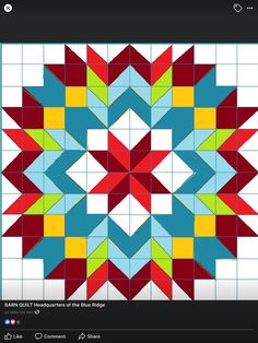 an app that is showing the pattern for a quilting project, with different colors and shapes