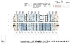 the floor plan for an apartment building with multiple floors and balconies on each level