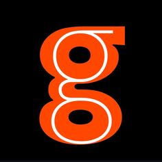 an orange and white font with the letter b in it's center on a black background