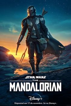 the poster for star wars the old republic, featuring boba fett walking on top of a mountain