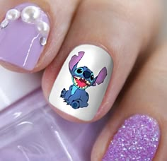 Lilo And Stitch Nail Art, Stitch Nail Art, Stitch Nails, Decal Nails, Disney Decal, Star Wars Nails, Mickey Mouse Nail Art, Hello Kitty Nails Art, Disney Inspired Nails