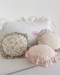 Round Floral Ruffle Throw Pillow / Yellow Floral | Best Stylish Bedding | Ever Lasting