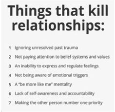 a poster with the words things that kill relationshipss