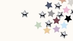 a bunch of stars are flying in the air with one star falling off it's side