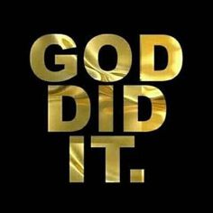 the word god did it written in gold foil