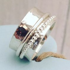 Welcome to 925silver_lover We give you 10% discount all products, Buy this Ring, please click the link. Spinning Rings, Hammered Band, Meditation Rings, Silver Spinner Rings, Spinner Ring, Spinner Rings, Boho Ring, Small Rings, Hammered Silver