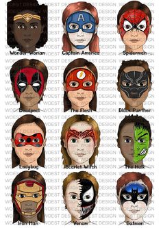 Easy Spiderman Face Painting, Firefighter Face Paint, Avengers Face Painting, Fireman Face Paint, Thor Face Paint, Superhero Makeup Easy, Face Painting Characters, Superhero Face Paint Easy, Super Hero Face Paint Easy