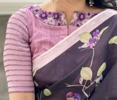 Boatneck Maggam Work Blouse Designs, Long Hands Blouse Designs, Boat Neck Front Open Blouse Designs, Color Neck Blouses For Sarees, Boatneck Kurti Designs, Cotton Sarees Blouse Designs, Cotton Blouse Designs Latest Simple, Back Blouse Designs Latest Simple, Boatneck Blouse Designs