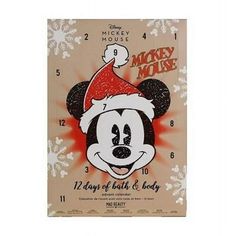 the mickey mouse christmas card is on display