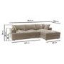 the sectional couch is shown with measurements for it