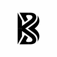 the letter b is made up of black and white letters, which appear to be intertwined