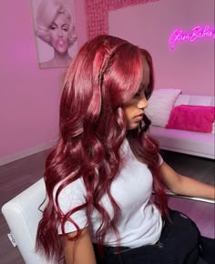 Birthday Hairstyles, Short Layers, Frontal Hairstyles, Layered Haircut, Burgundy Hair, Hot Hair Styles, Hair Ponytail Styles