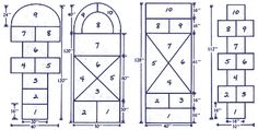 an architectural drawing showing the size and width of two different windows, with measurements for each window