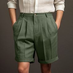 Season:Summer; Fabric:Linen Cotton Blend; Gender:Men's; Style:Designer,Fashion; Occasion:Holiday,Daily,Casual; Fit Type:Regular Fit; Function:Breathable,Comfort; Waistline:Mid Waist; Pattern:Plain; Design:Pocket,Pleats,Buttons; Brand:OUKU; Pants Type:Shorts,Linen Shorts,Pleated Shorts,Dress Shorts,Summer Shorts; Fly Type:Button; Front page:FF; Listing Date:12/27/2023; Hips:; Length:; Waist:; Pants Length:Short Khaki Bottoms With Built-in Shorts For Summer, Summer Khaki Bottoms With Built-in Shorts, Casual Khaki Shorts For Summer, Khaki Shorts With Pockets For Summer, Khaki Summer Shorts With Pockets, Solid Bermuda Shorts With Built-in Shorts For Summer, Summer Khaki Shorts With Pockets, Summer Above Knee Shorts With Built-in Shorts, Khaki Shorts For Summer Vacation