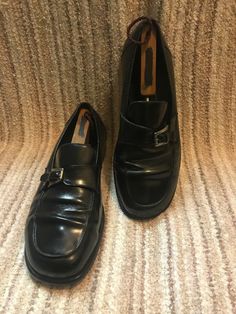 Good Condition Size 10 Black Made in Italy Imperial Beach, Slip On Mules, The Secret History, Swag Shoes, Pinterest Closet, Shoe Closet, Monk Strap, Leather Shoes, Fashion Shoes