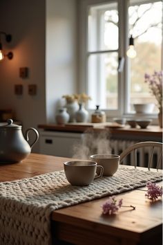 Cozy Scandinavian kitchen with soft lighting and rustic wooden table Hygge Home Aesthetic, Traditional Scandinavian Interior, Hygge Color Palette, Hygge Aesthetic Home, Hygge Atmosphere, Hygge Colors, Hygge Interior Design, Hygge Kitchen, Scandinavian Kitchen Decor