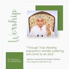 an advertisement for the book through true worship, everyone's worldly suffering will come to an end