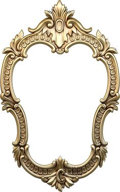 an ornate gold frame on a white background