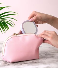 Lemon Lavender LED Light Up Mini Mirror | Styled View Mini Mirror, Travel Buddies, Led Makeup Mirror, Little Life, Green Box, Table Stand, White Mirror, How To Apply Lipstick, Mini Makeup