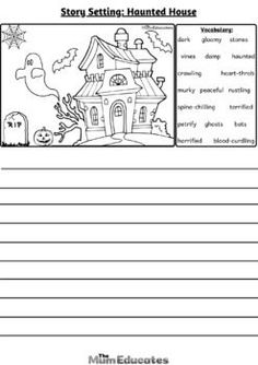 the story setting worksheet for halloween