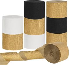 three different types of wooden and black tape