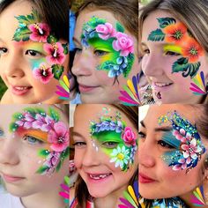 Flower Face Paint, Painting Unicorn, Face Painting Flowers, Eye Face Painting, Adult Face Painting, Professional Face Paint