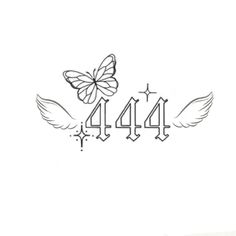 Ways Tattoo Stencil, Baddie Tats Stencil, Girly Tattoo Stencils, 444 Drawing, Tattoo Ideas White Background, 444 Tattoo Stencil, Tattoo Stencils Outline For Women, Tattoo Ideas Female Stencil, Cute Thigh Tattoos