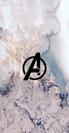 the avengers logo is seen in this aerial photo taken from space, with an abstract marble background