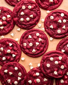 red velvet cookies with white chocolate chips and marshmallows