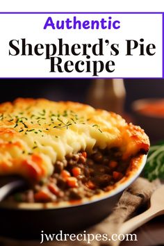 an image of shepherd's pie recipe with text overlay