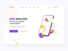 the landing page for sms mailing