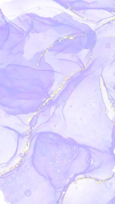 an abstract painting with purple and gold paint on it's surface, as well as bubbles