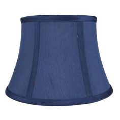 a blue lamp shade on a white background