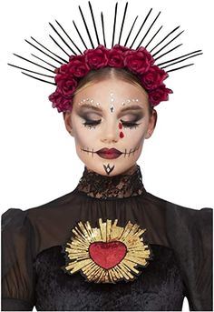 shoperama Day of The Dead Haarband met rozen en gothic-stralen, fantasy Halloween : Amazon.com.be: Speelgoed Day Of The Dead Crown, Red Rose Headband, Dead Bride, Dead Makeup, Rose Day, Sugar Skull Design, Rose Crown