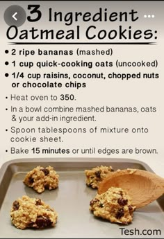 three ingredient oatmeal cookies on a baking sheet