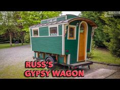 Man's Handmade Gypsy Wagon Micro Cabin Bay Window Treatments, Micro Cabin, Traveling Style, Alternative Homes, Tiny House Trailer, Small Homes, Tiny House On Wheels, Camping Trailer